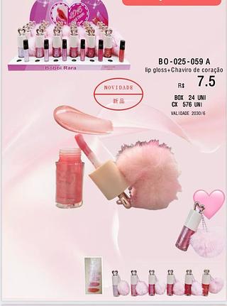 BOBBI RARA LIP GLOSS + CHAVEIRO-24PCS/7.50