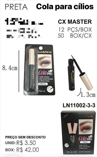 LUA NEVE COLA PARA CILIOS-12PCS/3.50