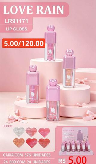 LOVE RAIN LIP GLOSS-24PCS/5.00