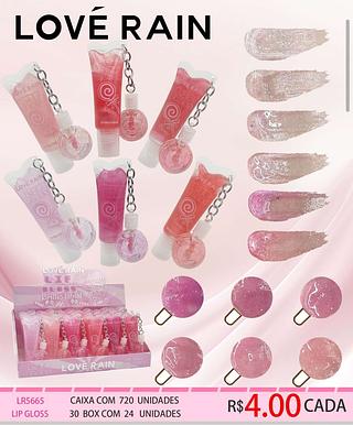 LOVE RAIN LIP GLOSS-24PCS/4.00