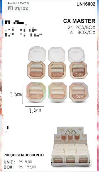 LUA NEVE PALETA DE ILUMINADOR-24PCS/7.50