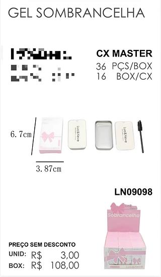 LUANEVE GEL SOBRANCELHA-36PCS/3.00