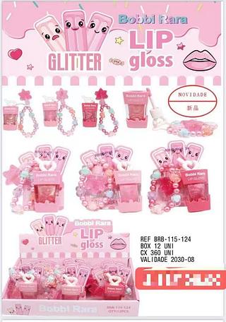 BOBBI RARA LIP GLOSS+CHAVEIRO-24PCS/7.83