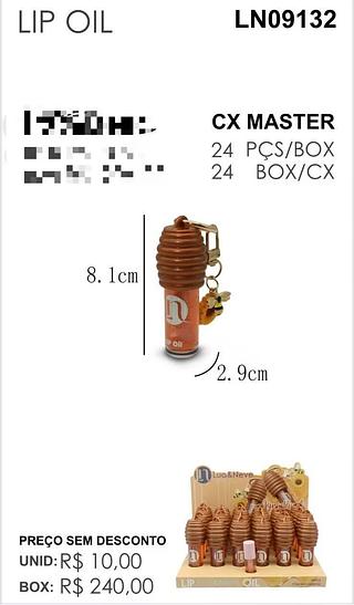 LUA NEVE L;IP OIL COM CHAVEIRO-24PCS/10.00