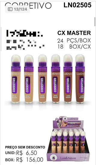 LUA NEVE CORRETIVO LIQUIDO -24PCS/6.50