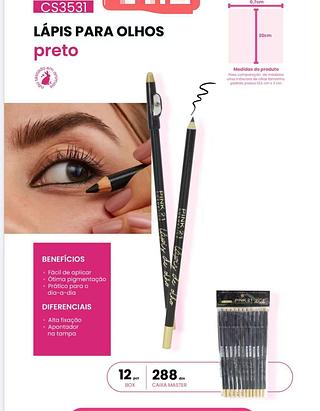 PINK21 LAPIS PARA OLHOS PRETO-12PCS/1.25