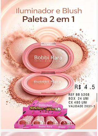 BBBI RARA PALETA ILUMINADORO E BLUSH-24PCS/4.50