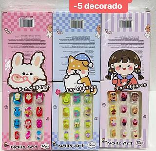 UNHA POSTICA INFANTIL COM DECORADA-12PCS/2.33