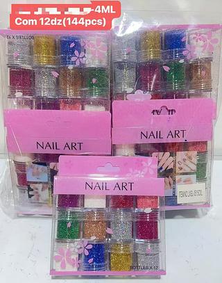GLITTER NAIL ART 4ML-12CAXINHAS(COM 12PCS0/8.75