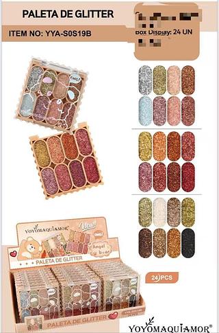 YOYO PALETA DE GLITTER-24PCS/6.50