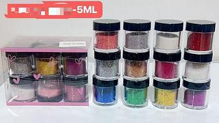 GLITTER NAIL ART 5ML-12PCS/1.00
