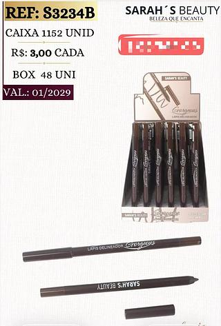 SARAHS LAPIS DE OLHO PRETO-48PCS/3.00