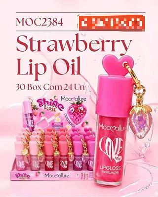 STRAWBERRY LIP GLOSS- COM CHAVEIRO-24PCS/6.50