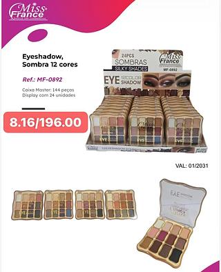 MISSFRACE PALETA DE SOMBRA-24PCS/8.16