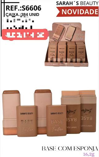 SARAHS BASE EM BASTAO COM ESPONJA-24PCS/6.00