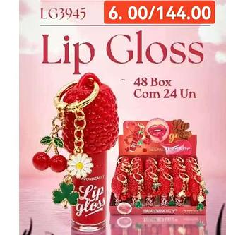 STRAWBERRY LIP GLOSS- COM CHAVEIRO-24PCS/6.00