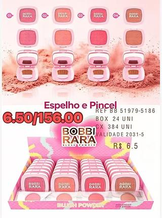 BOBBIRARA BLUSH COM ESPELHO E PINCEL --24PCS/6.50