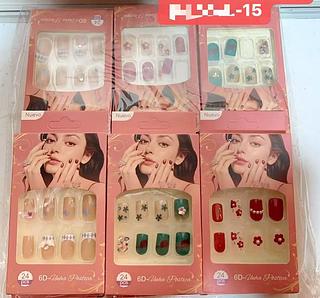 UNHA POSTICA ADULTO COM DECORADO -12CAXINHA COM 24PCS/4.5