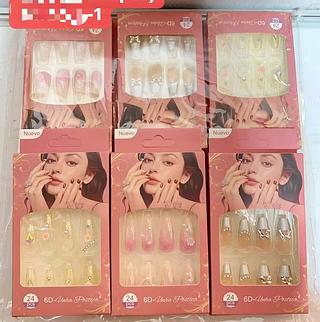 UNHA POSTICA ADULTO COM DECORADO -12CAXINHA COM 24PCS/4.5