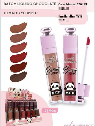 YOYO MAQUIAMOR BATOM LIQUIDO CHOCOLATE-24PCS/5.00