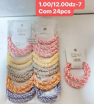 ELASTICO GROSSO PRA CABELO COM 12PARES-/1.00