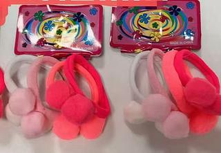 ELASTICOS XUXINHA DE CABELO COM POM POM-48PCS