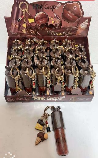 CHOCOLATE LIP GLOSS- COM CHAVEIROL-24PCS/6.50