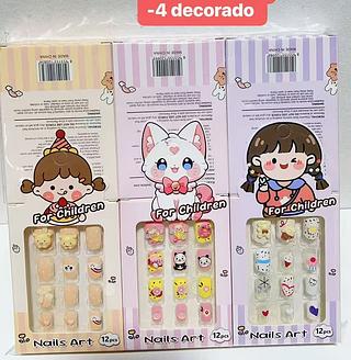 UNHA POSTICA INFANTIL COM DECORADA-12PCS/2.33
