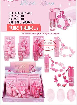 BOBBI RARA LIP GLOSS+CHAVEIRO-12PCS/7.00