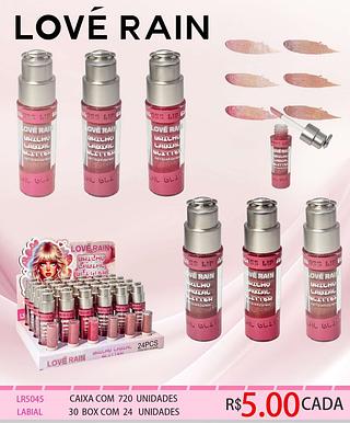 LOVE RAIN LIP GLOSS-24PCS/5.00