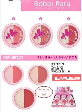 bobbi rara BLUSH+ILUMINADOR-24pcs/5.00