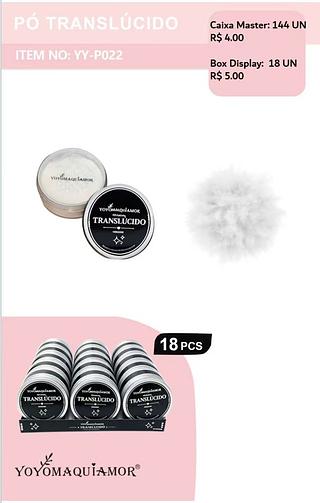 YOYO MAQUIAMOR PO TRANSLUCIDO-18PCS/4.00